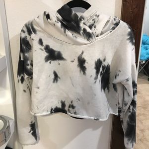 Rue21 Black&White TieDye Cropped Hoodie